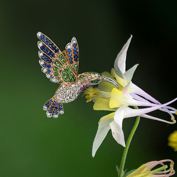 Le Vian hummingbird brooch