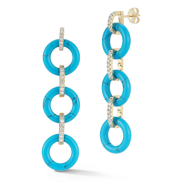 Mateo triple tier turquoise earrings