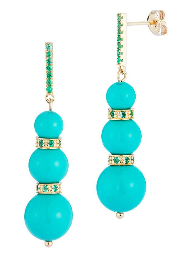 Mateo triple turquoise drop earrings