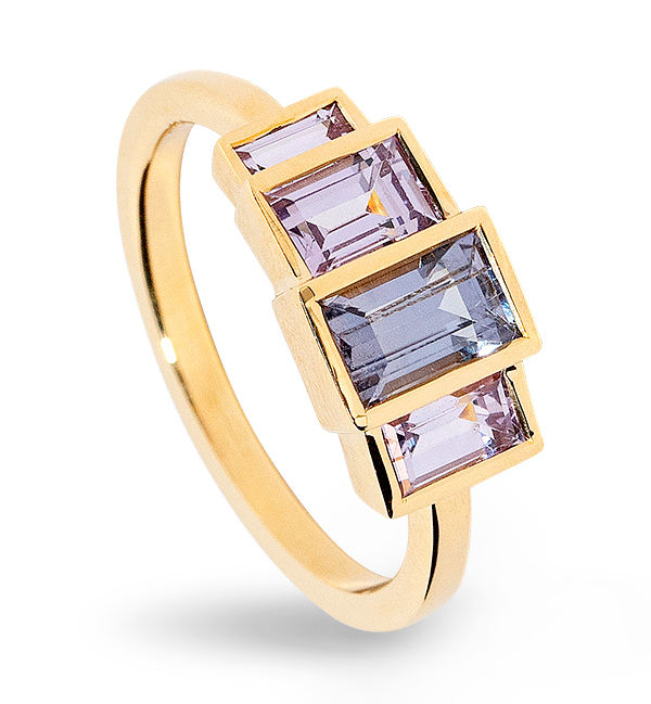 Mociun umba and sri lankan purple sapphire Thistle ring