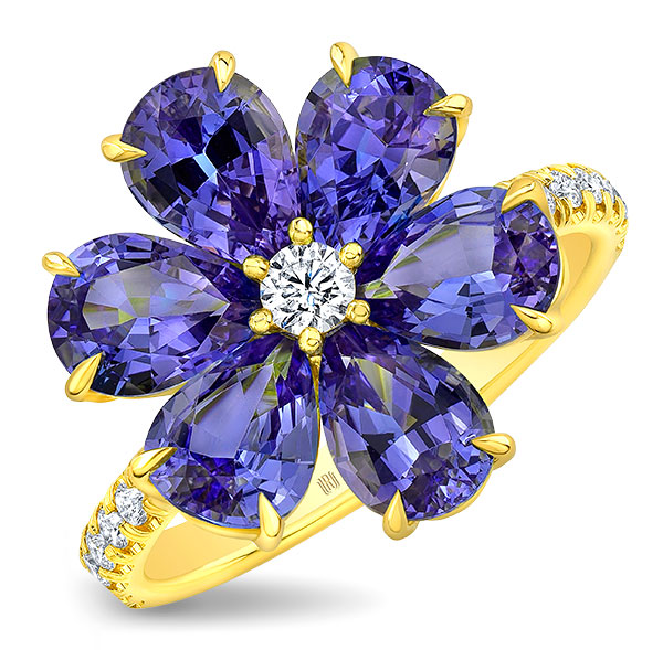 Rahaminov tanzanite flower ring