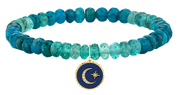 Sydney Evan celestial medallion apatite bead bracelet