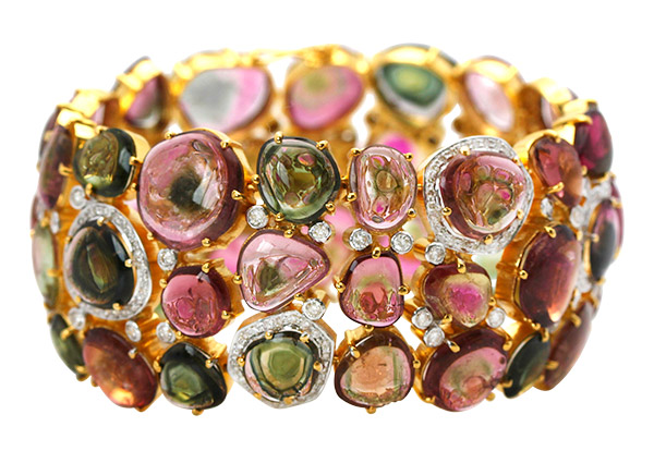 Tresor bicolor tourmaline diamond bracelet