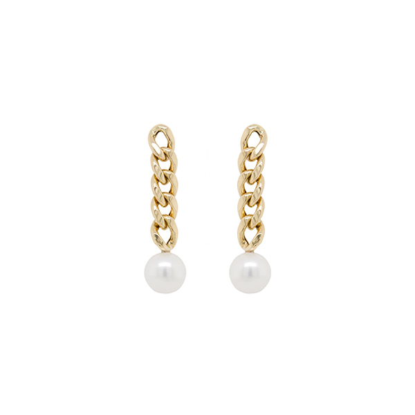 Zoe Chicco chain-link pearl earrings