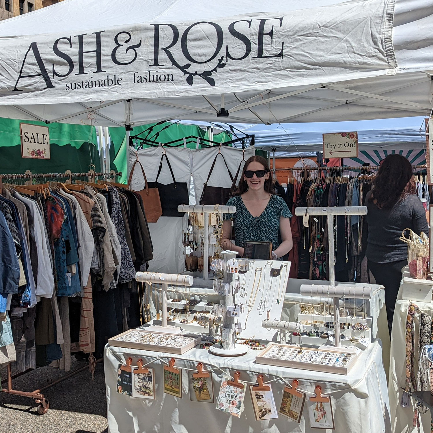 Ash and Rose intern Carly E at the SoWa Open Market in Boston