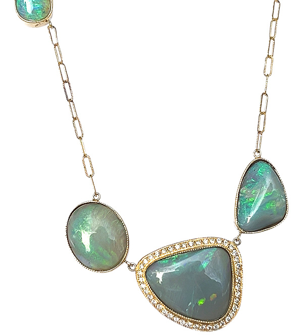 Best Necklace Just Jules asymmetrical black opal necklace