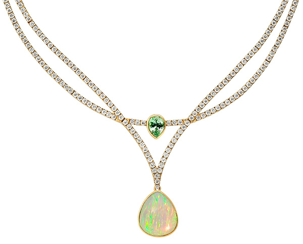 Best Necklace Parle opal mint garnet diamond necklace