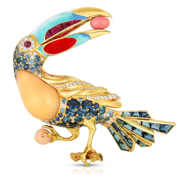 Cicada Toucan brooch