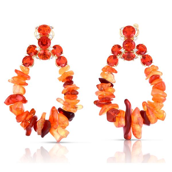 Cicada fire opal earrings