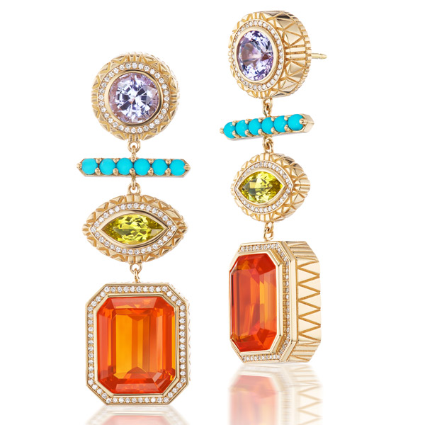 Harwell Godfrey fire opal earrings