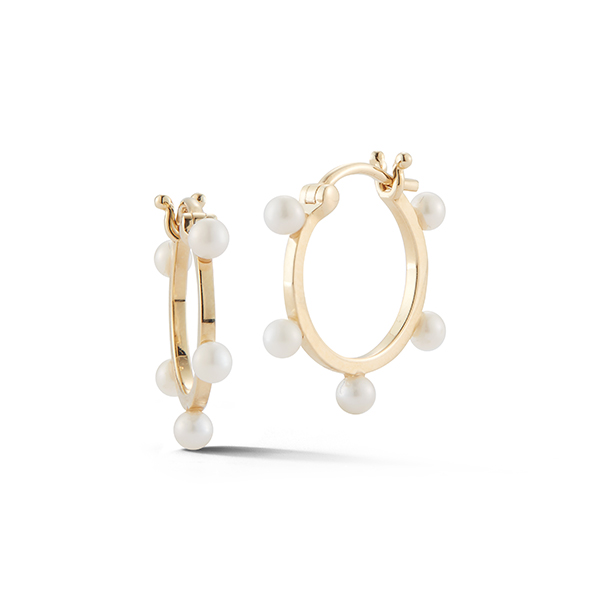 Mateo small pearl hoops