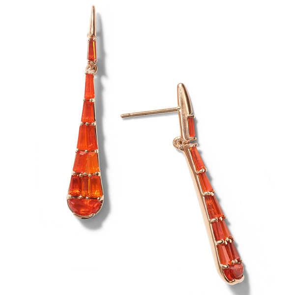 Nak Armstrong Raindrop fire opal earrings