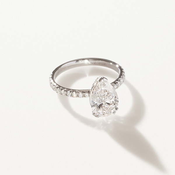 Oscar Massin pear shape engagement ring