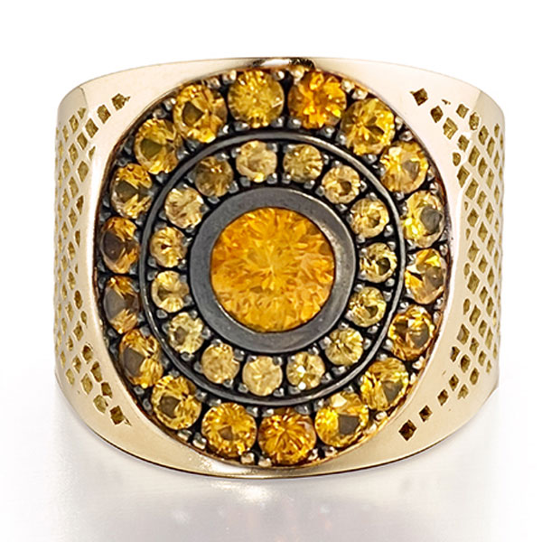 Ray Griffiths orange sapphire ring