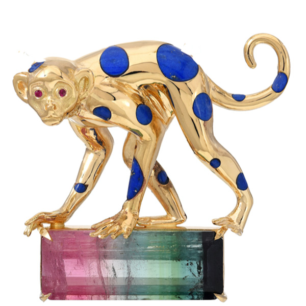 Retrouvai monkey brooch