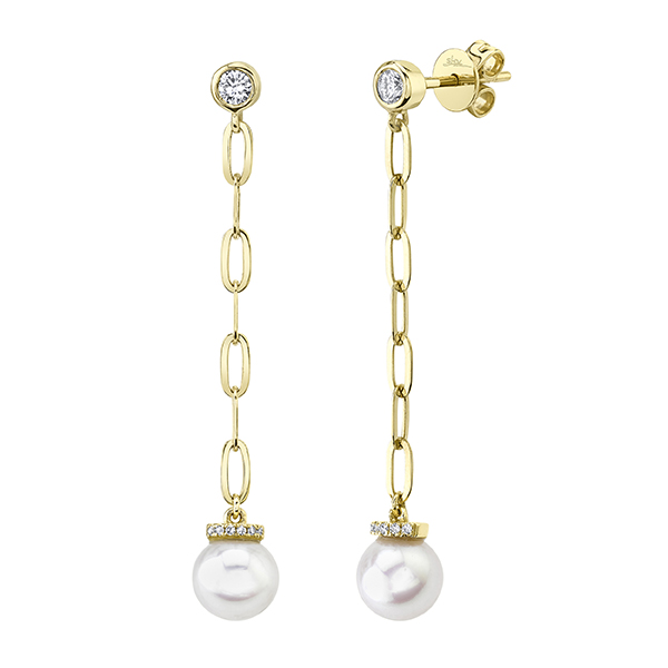 Shy Creation pearl chain earrings