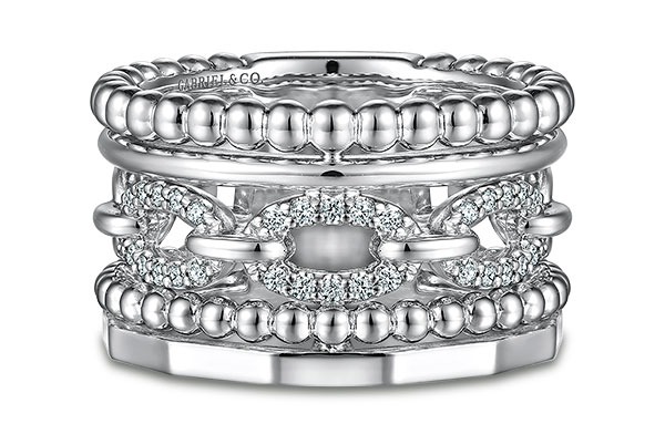 Silver Gabriel white sapphire Bujukan ring