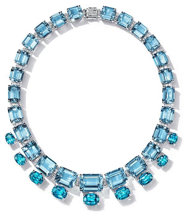 Tiffany & Co. necklace in platinum with aquamarines