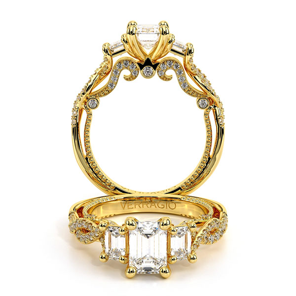 Verragio Insignia yellow gold three-stone ring