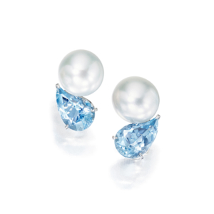 Assael pearl aquamarine earrings