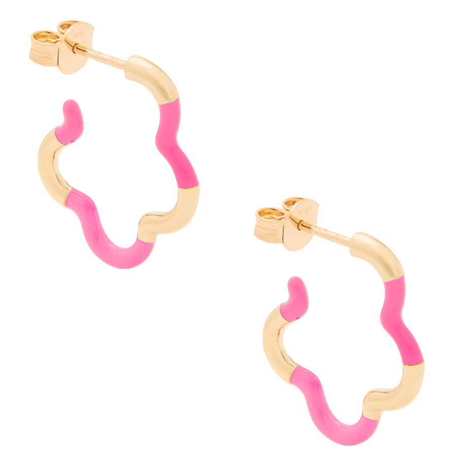Bea Bongiasca B Mini bubblegum pink enamel earrings