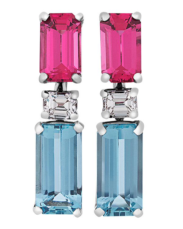 Diamond and Aquamarine earrings