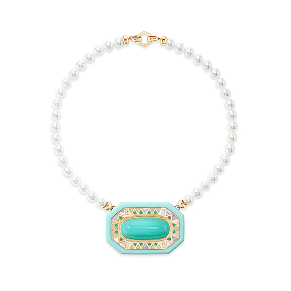 Harwell Godfrey pearl turquoise necklace