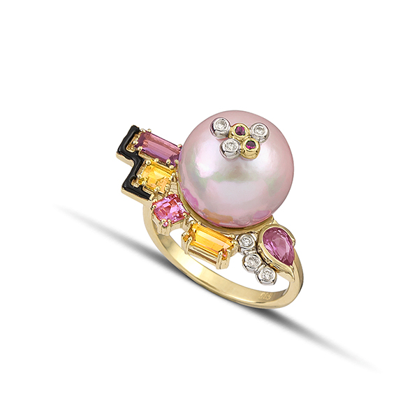 Katerina Marmagioli pink pearl ring