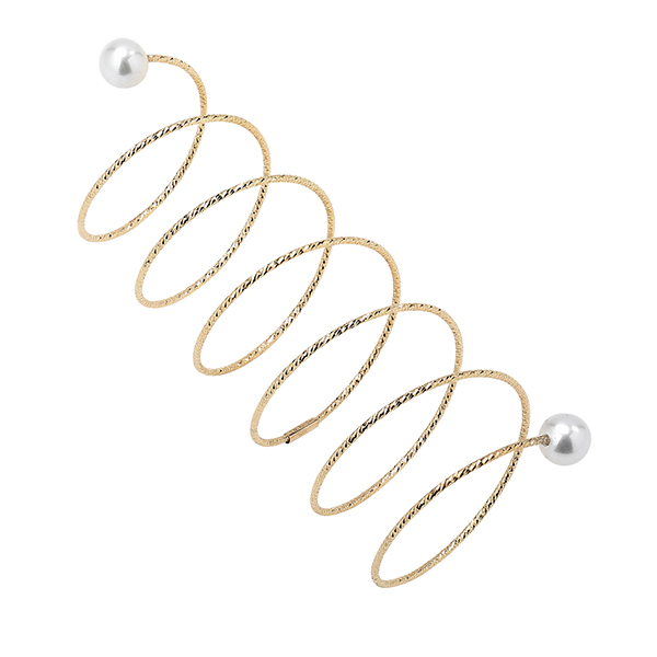 Ritique gold pearl coil ring