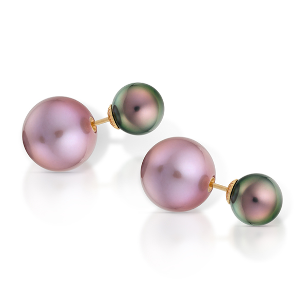 Stephen Silver double sided pearl studs