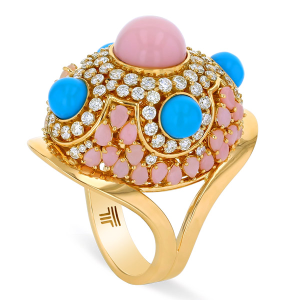 TokTam pink opal ring
