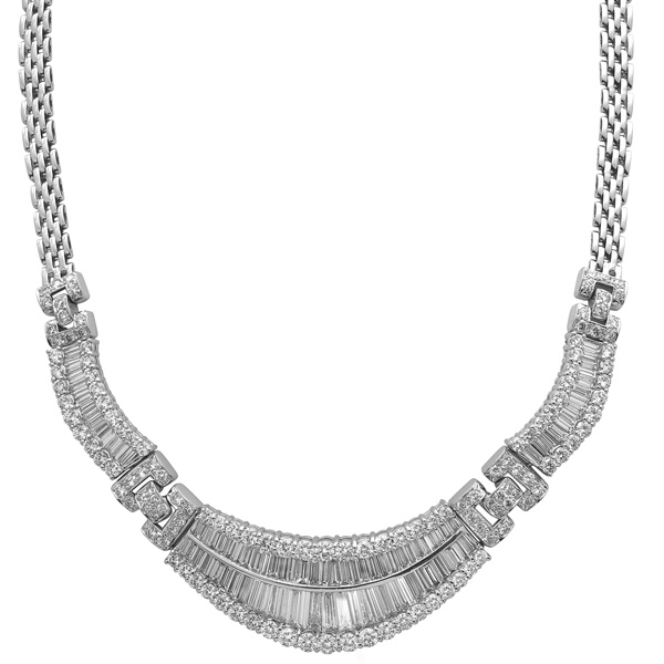 Jyes International platinum diamond necklace