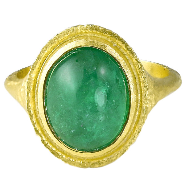 Maya Selway emerald signet ring