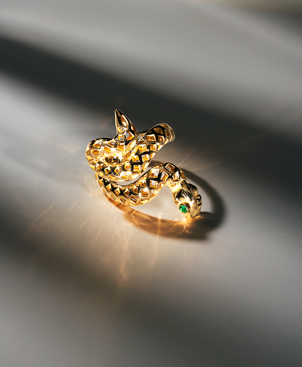 Ray Griffiths gold crownwork snake ring