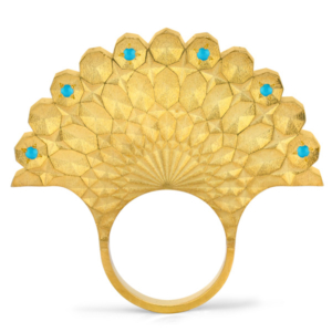 Sanaz Doost turquoise peacock ring