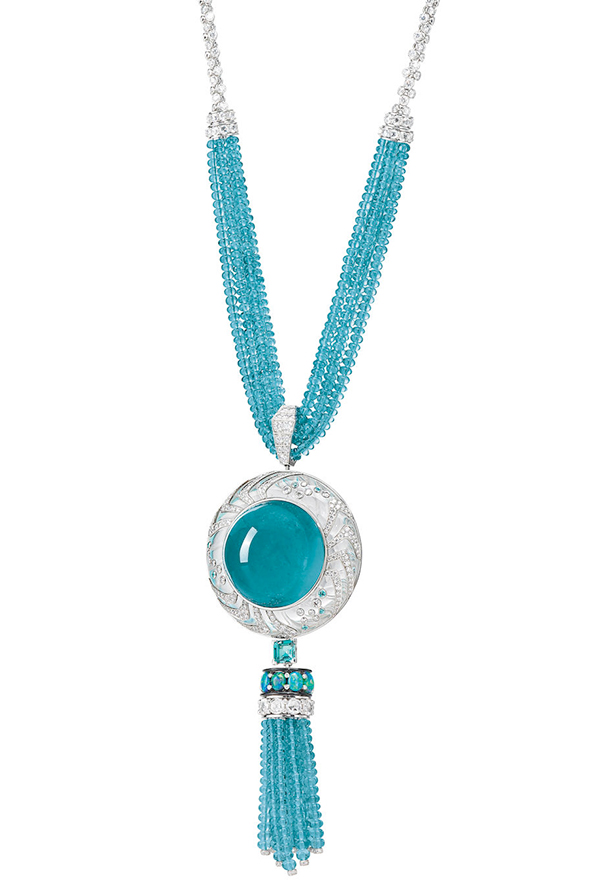 Bonhams cartier aquamarine rock crystal necklace