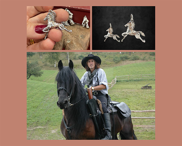 oe Perry on horse Rocking horse charm