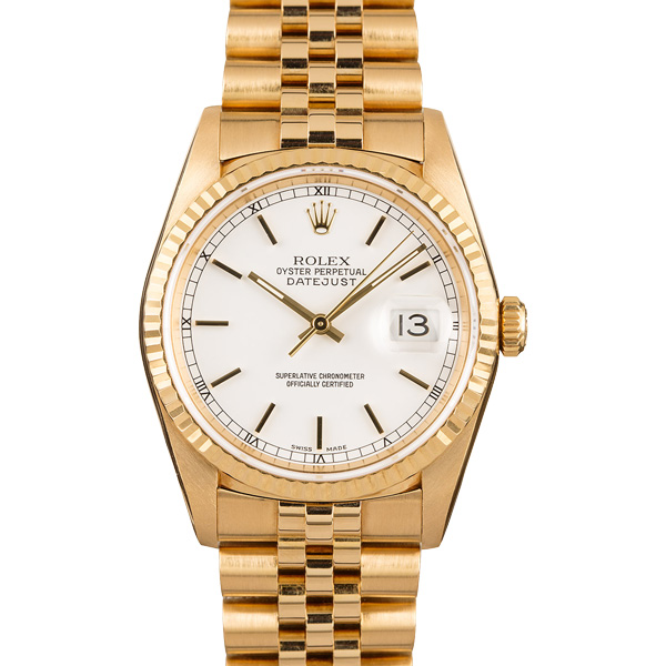 Rolex Datejust white dial watch