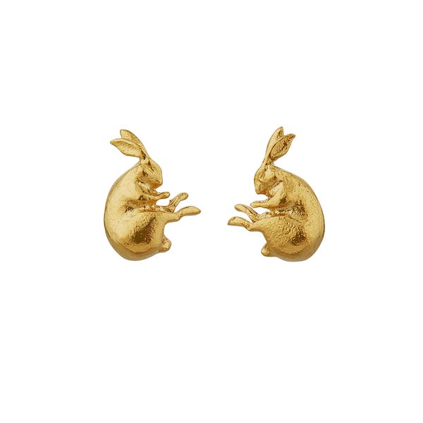 Alex monroe sleeping hare stud earrings