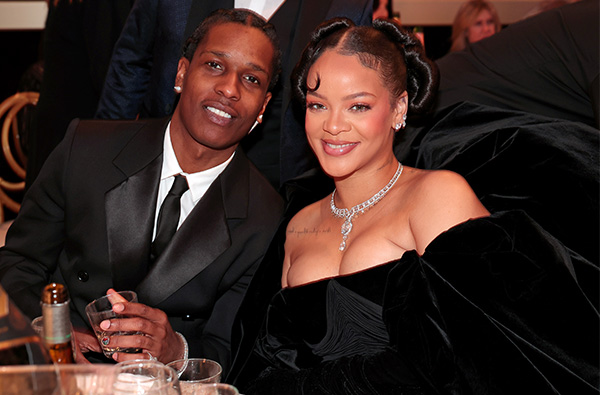 Asap Rocky and Rihanna 2023 Golden Globes