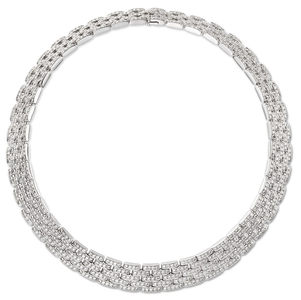 Cartier collection Panthere necklace 1998 diamonds white gold