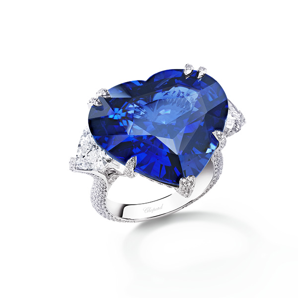 Chopard blue sapphire heart ring