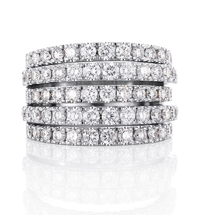 De Beers five line diamond ring