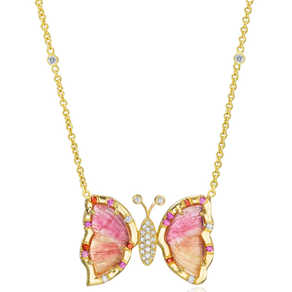Lauren K tourmaline butterfly necklace