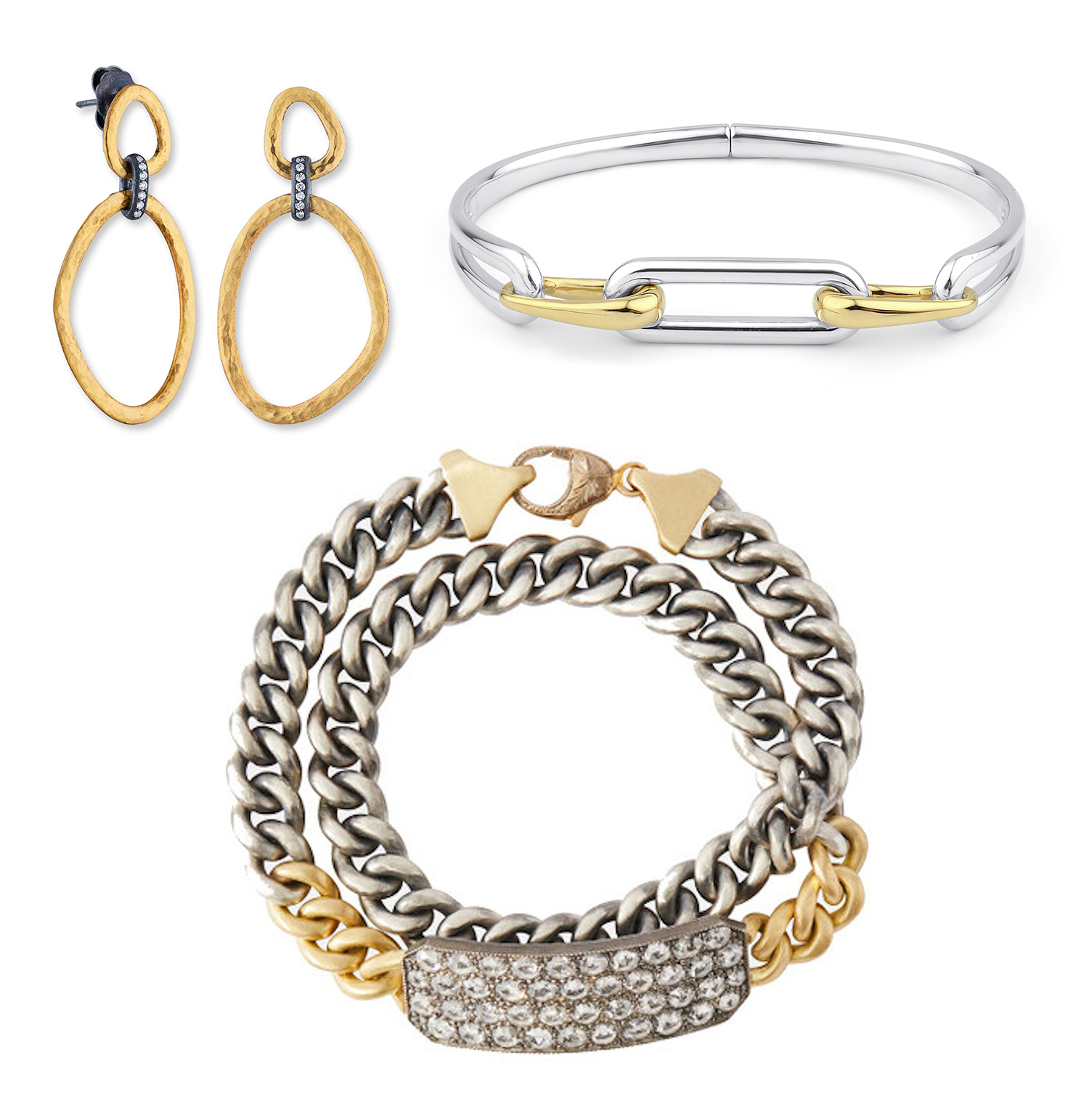 Miked metal lika behar earrings kloto bracelet Sylva and Cie wrap bracelet