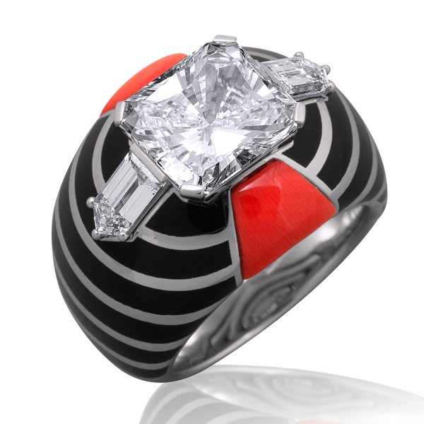 Picchiotti ceramic diamond ring