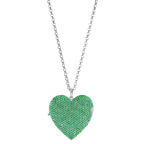 Toi emerald heart locket