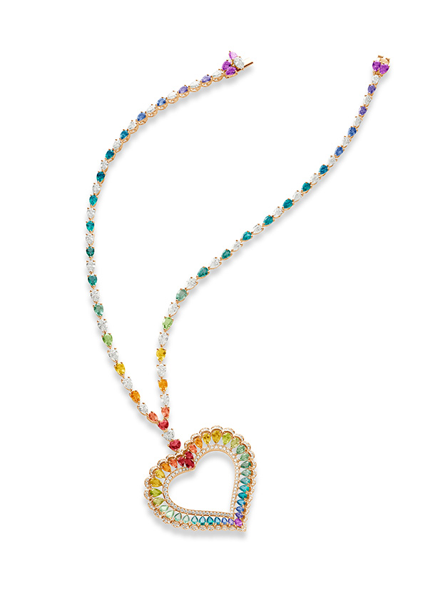 Chopard rainbow heart necklace