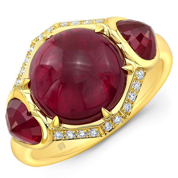 Rahaminov ruby 3 stone ring