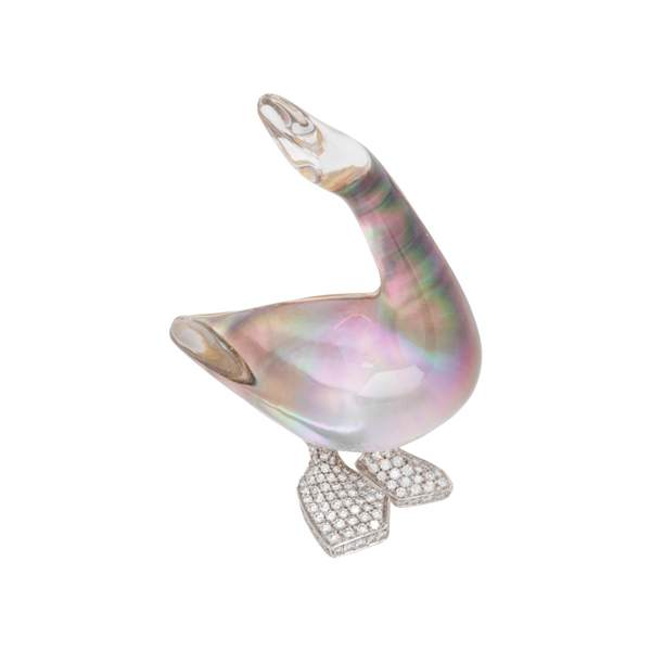 Vhernier goose brooch